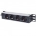 INT 714020 10" POWER STRIP 4 SOCKETS GERMAN TYPE WITH LED INDICATOR BLACK