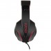 NOD GROUND POUNDER GAMING HEADSET, BLACK WITH RED LED