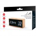 LIFE NOBLE BAMBOO THERMOMETER/HYGROMETER WITH CLOCK, ALARM AND LED DIGITS