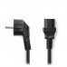 NEDIS CEGP10000BK30 Power Cable Schuko Male Angled-IEC-320-C13 3.0m Black