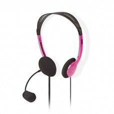 NEDIS CHST100PK PC Headset On-Ear 2x 3.5 mm Connectors 2.0 m Pink